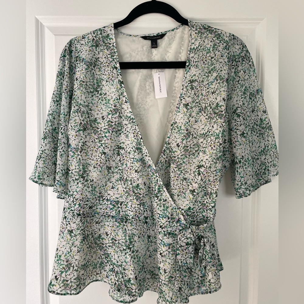 Floral tie-across blouse